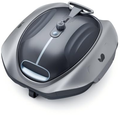 BUBLUE (2026 Neu) 300P Kabelloser Poolroboter für Aufstellpools, Doppelmotor Poolsauger Akku Automatische Poolreiniger mit Starker Saugkraft, Selbsteinparkfunktion, Doppelfilter & LED-Anzeige, Grau