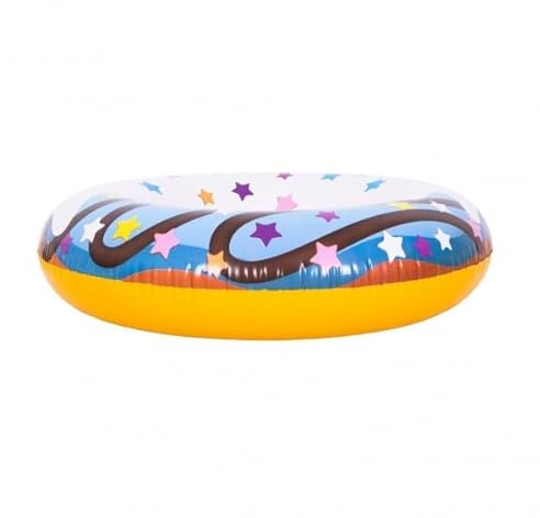 Aufblasbarer Schwimmring Donut Blau, Einhorn – 90 cm, farbig, langlebiges PVC, ideal für Pool, Strand & Sommer (Donut)