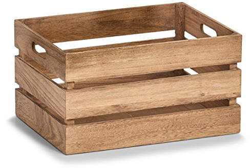 Zeller Caja de Almacenamiento, Madera, Blanco Vintage, Metal, Naturaleza, 39 x 29 x 21 cm