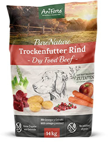 AniForte Natürliches Hunde Trockenfutter CountryBeef 14kg - Saftiges Rindfleisch mit Kartoffeln, Hundefutter getreidefrei & glutenfrei, Ohne künstliche Vitamine