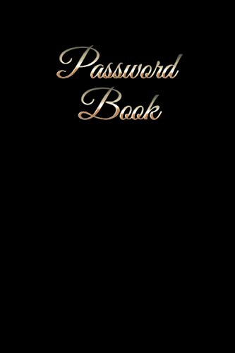 Password Book with Alphabetical tabs large print: password keeper logbook with alphabetized tabbed pages 6x9 | black and gold website email address ... cute log book and internet password organizer