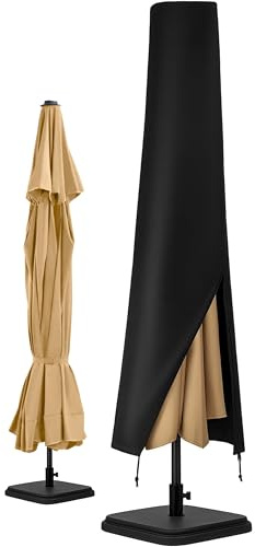 Parasol Covers Waterproof with Zipper (170 * 25 * 50 cm) - Parasol Covers Heavy Duty for Garden and Outdoor - Rip Proof, UV Protection and Weather Resistant Parasol Cover for Garden Umbrella (Black)