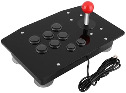 ciciglow Manette de Jeu à Bascule D'arcade, Contrôleur de Jeu D'arcade, Boutons de Type Carte 3D, avec Carte Ignifuge, Contrôleur de Poignée de Jeu à 8 Boutons, pour PC Arcade Fight Stick