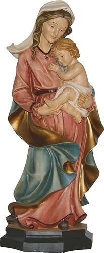 dekoprojekt Heiligenfigur Madonna mit Kind BL/R/Gold 19,5 cm