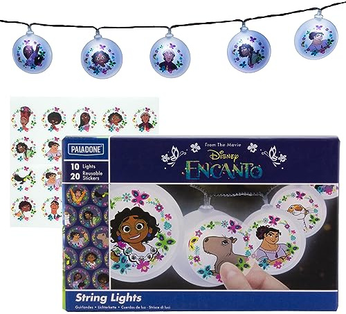 Paladone Encanto String Lights with Stickers | Disney's Kids Movies Encanto Bedroom Decor