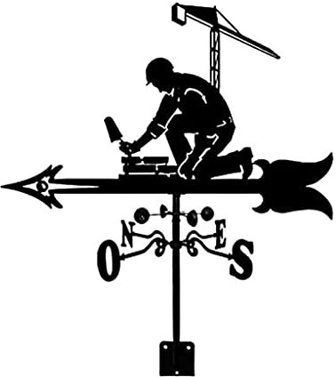 AKSHVA wetterhahn Metall für Garten Wetterfahne aus Metal Arbeiter Wetter Vane, Metallwesathervane Windrichtung Indikator Art Deco Accessoires Outdoor Dach Garten Rasenflächen Bauernhaus Scheunen