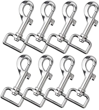 8 Piezas Mosquetón Oval de Metal, Gancho con Articulación Giratoria, Gancho Clip Perros Cuerda, Gancho de Resorte Giratorio, Ganchos Giratorios Multiusos, para Sujetar Collares para Mascotas, Llaveros
