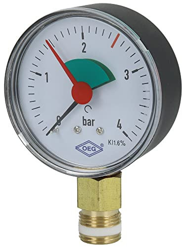 Heizungsmanometer 3/8 radial 63 mm selbstdichtend Messbereich 0-4 bar