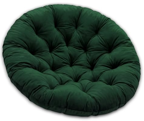 SuperKissen24. Kissen für Hängesessel Hängestuhl - Runde Sitzkissen mit Silikonfaser - Kissen für Hängeschaukel aus Samtstoff - Hängesitz - Indoor & Outdoor - Dekokissen für Allergiker - Grün