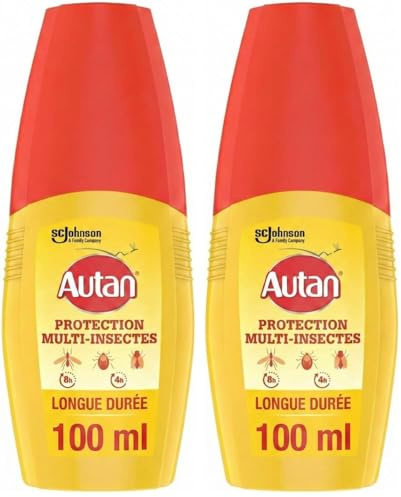 Autan Multi-Insectes Spray - Spray Anti Moustiques, Moustiques Tigres, Taons - Jusqu'à 8H de Protection - 1 Aerosol, 100ml (Lot de 2)