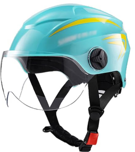 Casque de Moto Casquette de Baseball, Demi Coque Casque Jet avec Visiere ECE Homologué Casques Rétro à Face Ouverte pour Hommes Femmes Vélo Croiseur Chopper(54-62cm),W1