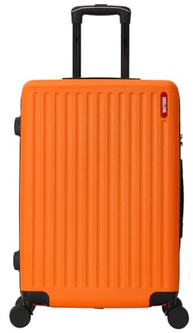TROLLEY ADC - Valise Grande Taille Soute 75x46x28 cm - Rigide et Spacieuse - 4 Kg - 94 litres - 4 Doubles Roues Silencieuses - Maniable, Pratique et Étanche - Orange