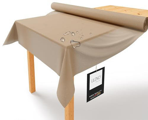 LILENO HOME Rollo de Mantel de Fieltro Beige 1,10 x 25 m - Lavable, Similar a la Tela, Desechable - Alternativa al Papel