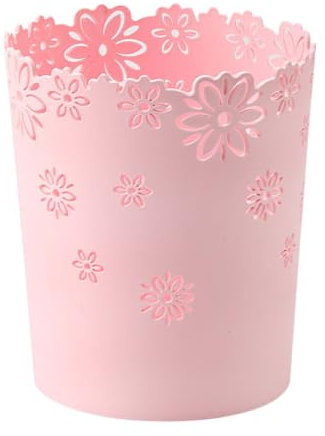 BEAHING Cestino della Spazzatura in plastica, bidone della Spazzatura a Fiore Vuoto bidone della Carta Fiore Contenitore immondizia per la casa L, 25.2x21.5x17cm