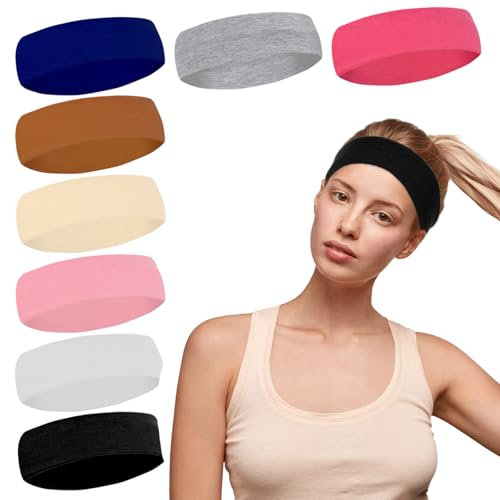 Fasce per capelli da donna antiscivolo, fasce per il sudore per allenamento da donna, fasce elastiche sportive per capelli da corsa, fascia in tessuto per donne e uomini, sport, atletica, yoga,