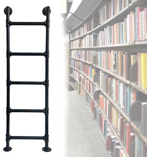 Quixnova Scala in Metallo montata a Parete, Scala di Uscita per pozzetti di finestre del seminterrato da 3,3 a 9,8 Piedi di Altezza, Scala per Letto a Castello in soffitta,Black-200cm