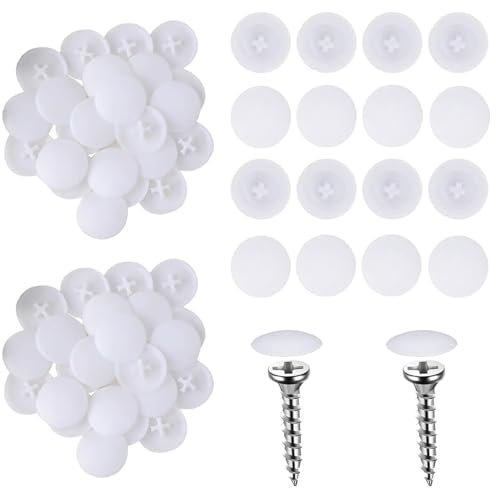 200 Pcs Screw Caps White White Screw Caps,White Screw Covers Screw Caps Screw Covers White,Screw Covers Screw Cover Caps Fit Furniture, Wardrobe, Cabinet Shelf