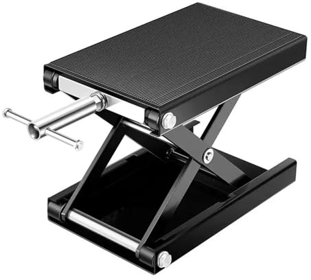 DGOINGPI cric per Auto Sollevatore per Moto 1100 libbre Sollevatore per Riparazione Moto Jack in Acciaio ATV a Forbice a Ponte Largo Sollevatore(Red)