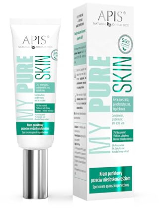 Apis MY PURE SKIN Punktuelle Aknecreme - 15 ml - mit Salicylsäure, Niacinamid und Manuka-Honig Reduziert Pickel und Entzündungen, beruhigt und hydratisiert