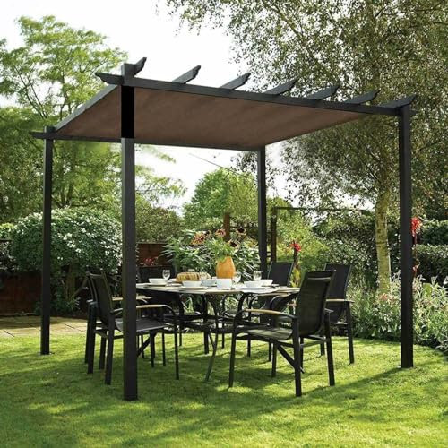 Rete ombreggiante per tunnel, serra, pergola, baldacchino, protezione UV 90%, copertura per giardino, balcone, garage, rete antigrandine, marrone, 5 x 7 m, per auto, pollame
