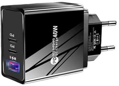 Adaptador USB,Enchufe de Carga Rápida PD 3.0 - Protección contra Sobretensión y Sobrecalentamiento para Teléfonos y Tabletas