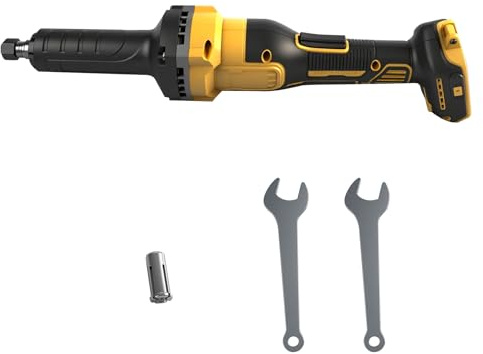Akku Geradschleifer Kompatibel mit DeWalt 18V Akku, Bürstenloser Geradschleifer 6mm 3mm Bohrfutter Professional Stabschleifer 4 Variablen Geschwindigkeiten zum Schleifen Polieren Gravur (ohne Akku)