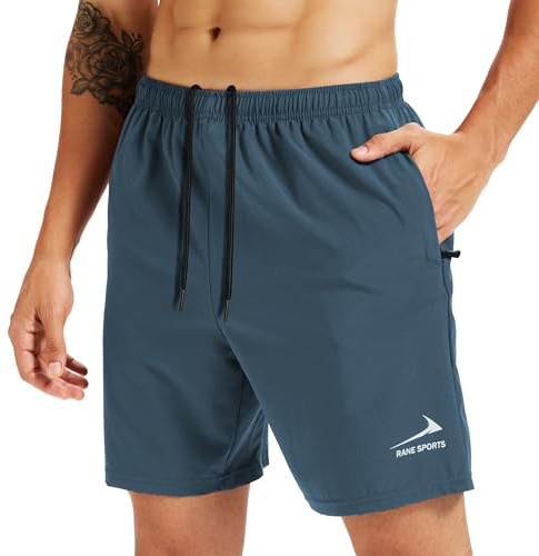 Rane Sports Sportshorts für Herren mit Reißverschlusstaschen – leicht, atmungsaktiv, ideal zum Laufen, fürs Fitnessstudio und für Outdoor-Aktivitäten