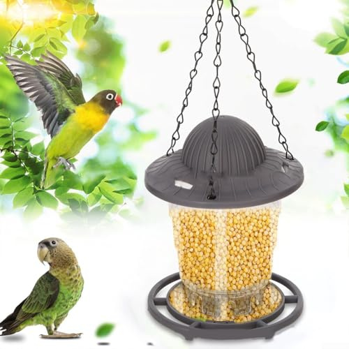 Yuanpgky Vogelfutterstation zum Aufhängen für den Außenbereich für einfaches Nachfüllen und Reinigen, Eichhörnchensicheres Design mit einziehbarem Haken, 2er-Pack Kunststoff-Futterspender in Grün und
