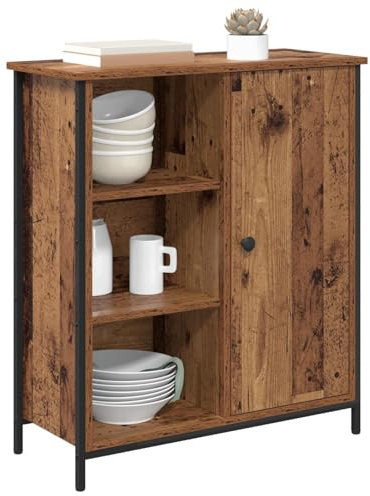 vidaXL Sideboard Gammalt trä 70 x 30 x 80 cm Konstruerat trä, Förvaring i matrum, rektangulär skåpdesign, modern köksskåp, hållbar enhet för hushållets behov