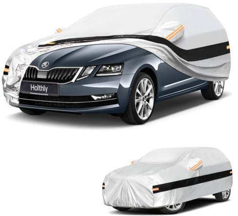Holthly Autoabdeckung Kombi Passend für Skoda Octavia Combi/Scout（1996-2026）10 Schichten Vollgarage Auto Abdeckplane 100% Wasserdicht Autoplane Outdoor Autogarage,Staubschutz,Wind,Regen und UV Schutz.