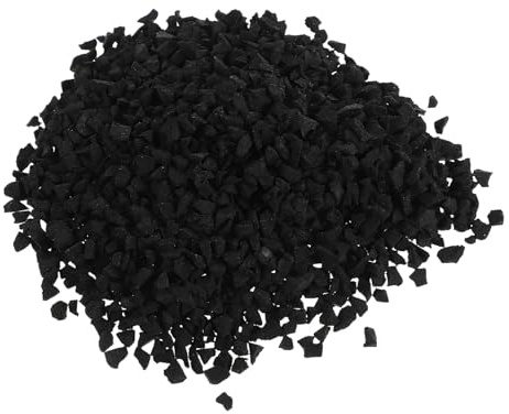 BESPORTBLE Gránulos de Caucho Absorción de Impactos para Césped Artificial, Relleno para Campo de Fútbol, 1 Bolsa de 1kg, Goma Negra