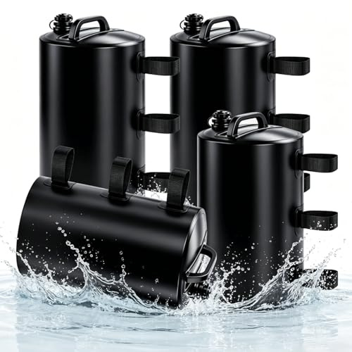 10L Wassergewichtstaschen 4er Set Gewichte für Pavillon Wiederverwendbar Gewichte, Mit Wasser und Sand befüllbar, Standfuß Sandsäcke für Pavillons Gartenzelte Festzelte (Schwarz)
