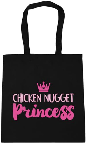 Hippowarehouse Chicken nugget princess Tote Shopping Gym Beach Bag 42cm x38cm, 10 litres