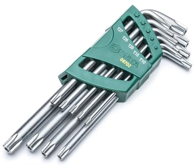 SATA ST09702 Torx Innensechskant Winkelstiftschlüssel und Sternschlüssel Set, 9 Tlg.