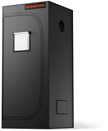 Spider Farmer Growzelt 70x70x160cm Growzelt für Indoor Lichtdicht und Wasserdicht Anbauzelt Grow Tent Growschrank für Homegrowing Pflanzenzucht Gewächshaus Indoor Zuchtzelt für SF1000/SF1000D