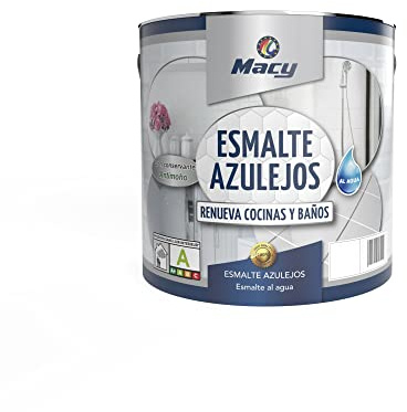 Macy Esmalte Azulejos al Agua de Gran Adherencia para Interior y Exterior. Acabado Brillo. 2,5 Litros. Color Aquarela
