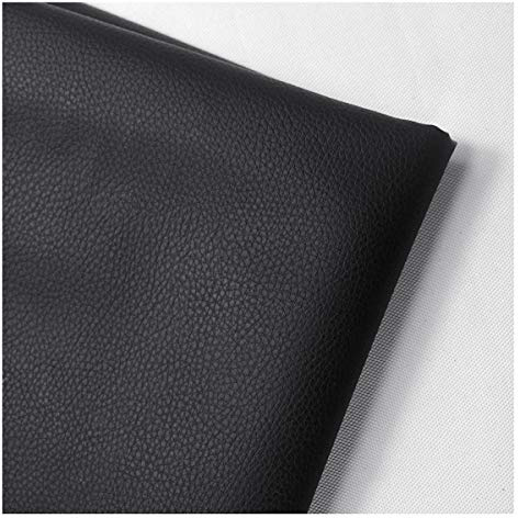 NIANTONG 160cm Breiter Kunstleder-Polsterstoff Meterware Litchi Texture Wasserdichtes Vinyl-Kunstleder für Autositze, Sofastuhlmöbel, Basteln(Color:schwarz)