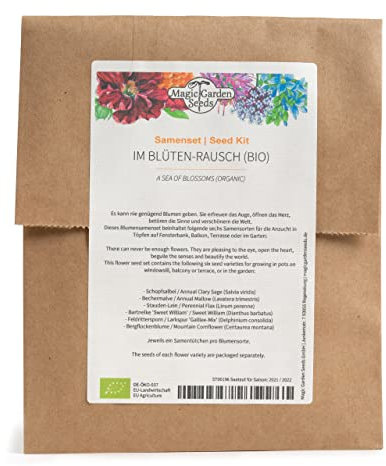 Frénésie Florale (Bio)- kit de semences avec les six variétés de graines, à cultiver en pot ou dans le jardin