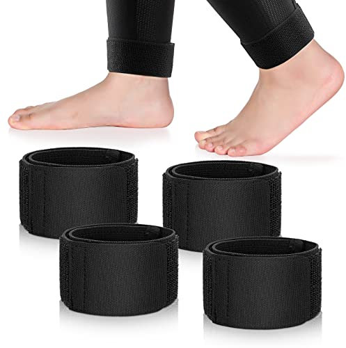 2 Pares de Bandas Sujeta espinillera Soporte Ajustable de Fútbol para Hombre y Mujer