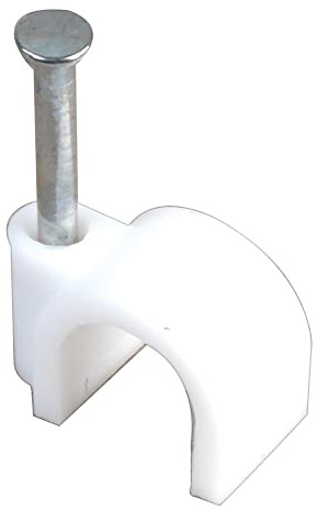 Runde Kabelschellen, 10 mm, weiß, 100 Stück