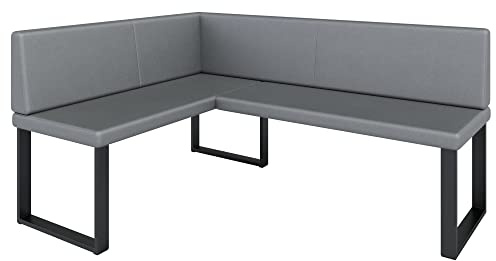 FURNISTAR Eckbank Akiko Metal - Eckbankgruppe für Ihrem Esszimmer, Küche modern, Sitzecke, Essecke. Perfekt für Küche, Büro und Rezeption. Solide und Starke Verarbeitung. (Soft 29, 128x168cm Links)