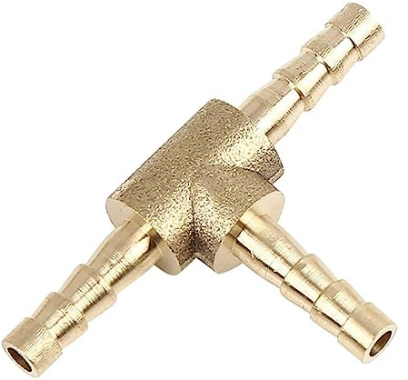 4 mm slang hulling mässing 3-vägs T-anslutning adapter för bränsle luftvatten gas oljerör