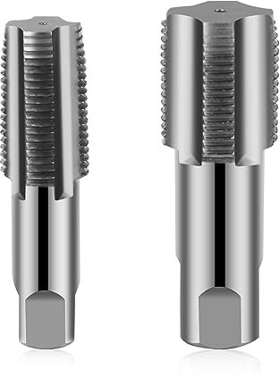 2 Pezzi Filiera Maschi per Filettatura Kit, 1/2 Pollice Filettatura, 3/4 Pollice Filettatura, Acciaio al Carbonio Rubinetto Filettato, per Industria e Riparazione Auto
