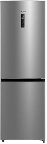 Midea MERB345MGC02 frigorifero con congelatori, 338L, 171 KWH/annum, Illuminazione LED, Nofrost, Controllo digitale, 35 dB, Inox