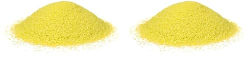 HEKU Hochwertiger gelber Dekosand (ca. 750g) I Feine Körnung (0,1-0,5mm) I Wiederverschließbare Dose I Vielseitig für Deko und Bastelarbeiten (Packung mit 2)