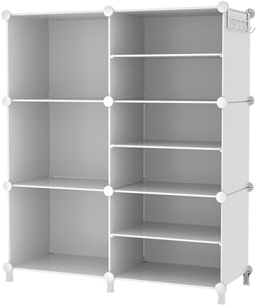 AWTATOS 6 Cube Closet Organizer Storage Shelves Portable Clothes Organizers and Storage Stackable Cubby Shelving for Closet Bedroom Living Room Office White