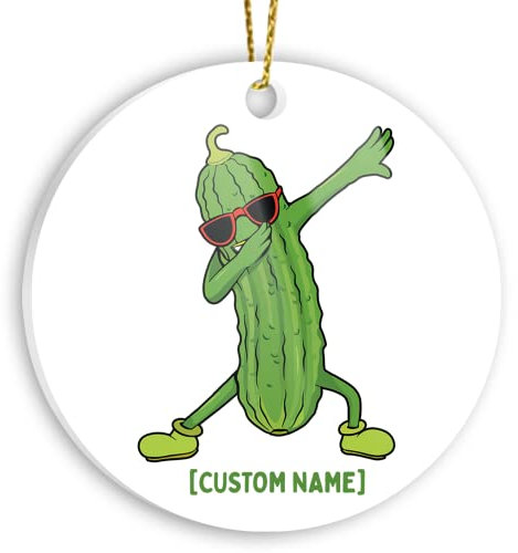 Weihnachtsanhänger Christbaumschmuck Anhänger Keramik Weihnachtsbaumschmuck Weihnachtsdeko Anhänger Personalisiertes Dabbing-Gurken-Ornament Für Männer, Frauen, Teenager
