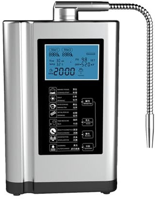 DPLXQPP Ionizador Agua Alcalina, Purificador Agua con Ph Alcalino 03.05 a 10.05 Generador Agua ácida, hasta -600 Mv Orp, 8000 litros por Filtro, 7 Configuraciones Agua,silver-110V