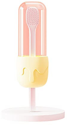 Mllepjdh Doppelseitige Babyzahnbürste aus weichem Silikon für Laubzähne Zungenbeschichtung Kleinkinderreinigung Silikonzahnbürste