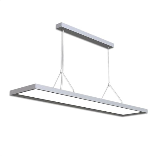 INNOVATE Office Pro Pendelleuchte UP & Down Silber, LED Pendellampe Büro, Hängelampe höhenverstellbar, LED-Hängeleuchte, Tageslichtlampe, Arbeitszimmerleuchte, Hängepaneel, 6000K, 4000Lm